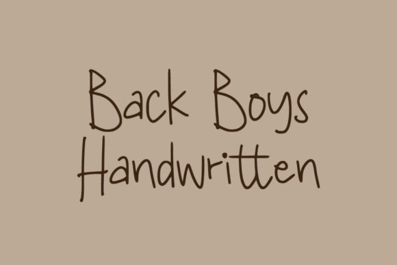 Back Boys Handwritten: A Playful Font for Editorial Design