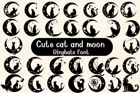 Cute Cat and Moon Font Review