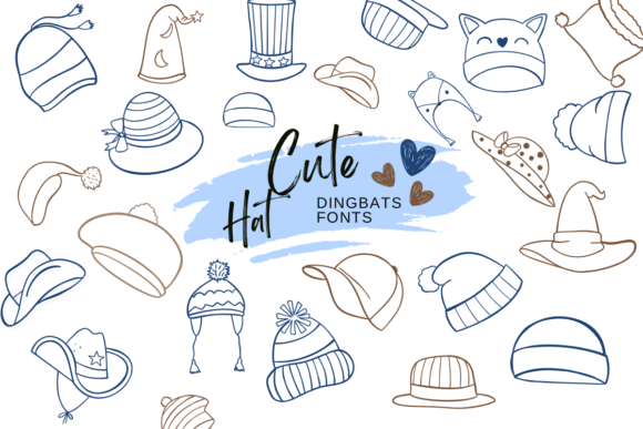 Cute Hat Font for Playful Editorial Design