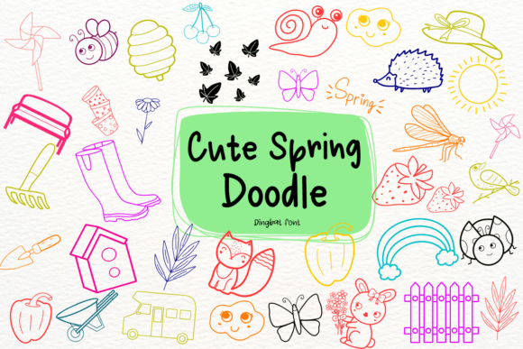Cute Spring Doodle Font for Digital Design